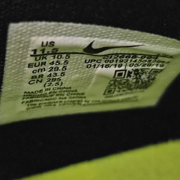 Nike AIR Lebron James 16 Low Black Python Volt Green White CI2668 004 sz 11.5